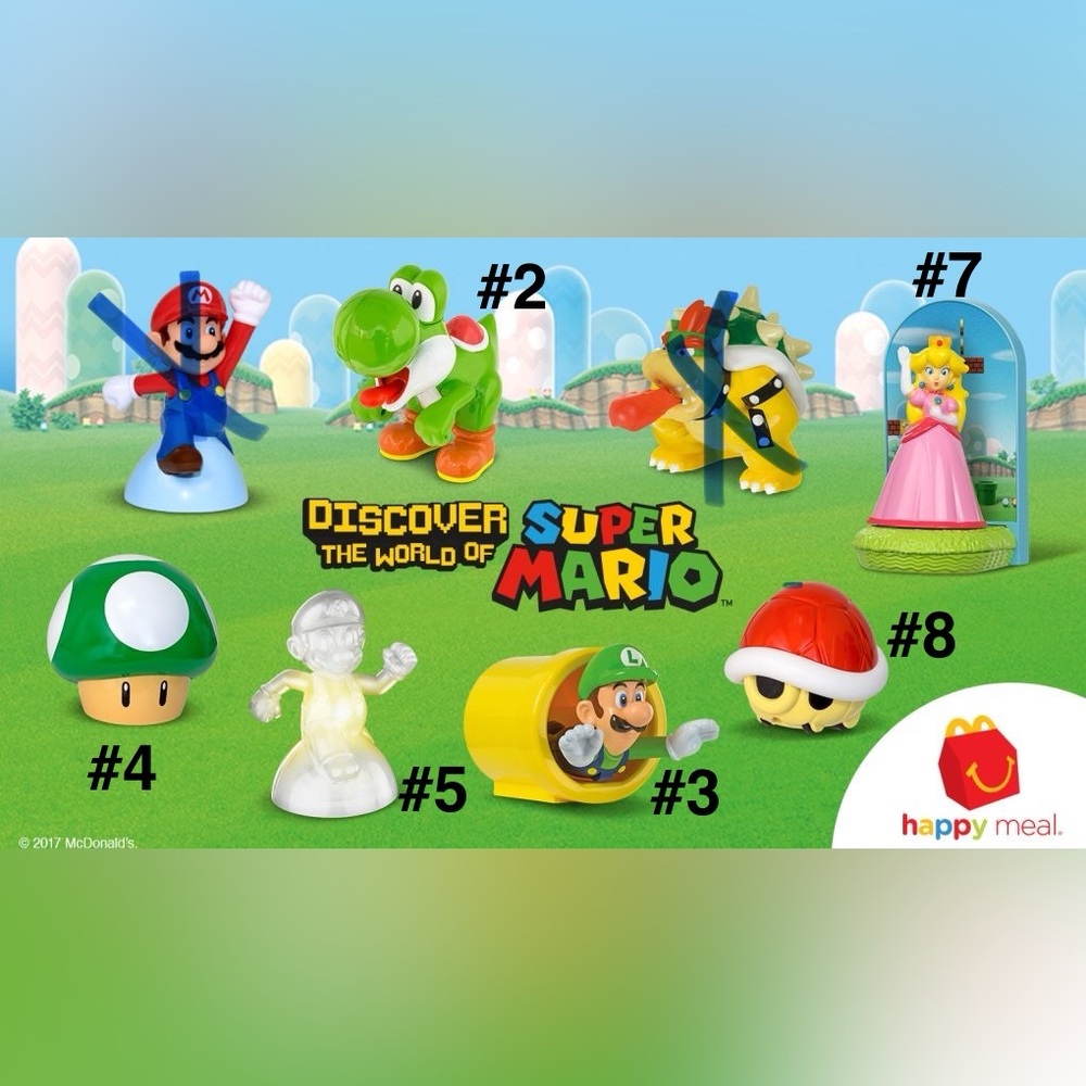 McDonald’s Super Mario Nintendo Kids Happy Meal Toy Set of 6 Sealed 2017 #008